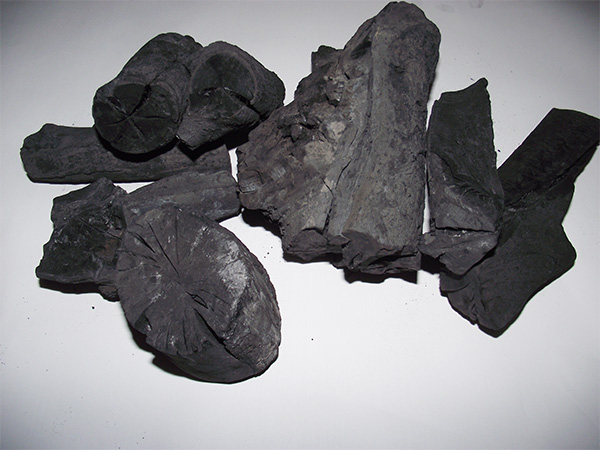 How does hard charcoal react in industr...